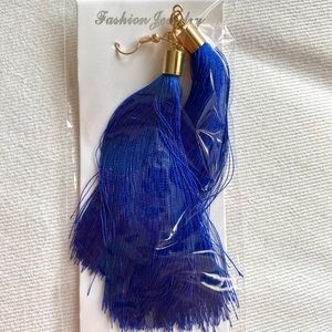 New - Royal Blue tassel earrings